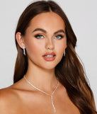 Get ready for any event with the Ready To Stun Dainty Necklace And Earrings Set in rose, an essential start to creating a versatile outfit for women for parties, cocktail hours, or Valentine's Day events.