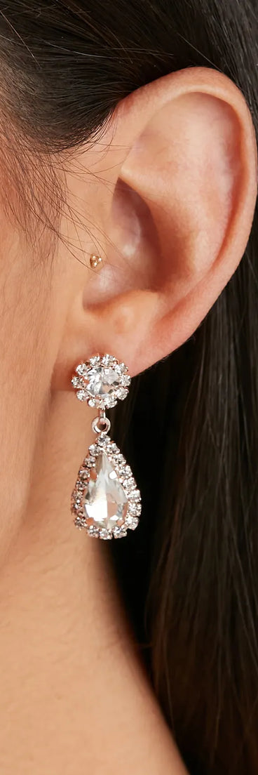 Night To Remember Rhinestone Necklace And Earrings Set