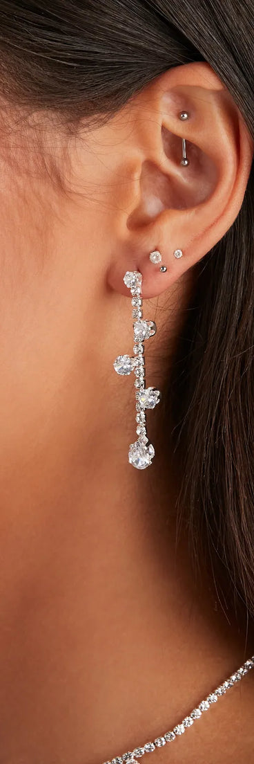 Chic Sparkle Necklace And Earrings Set