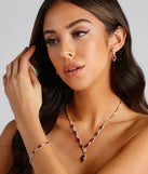 Tear Drop Halo Jewelry Set