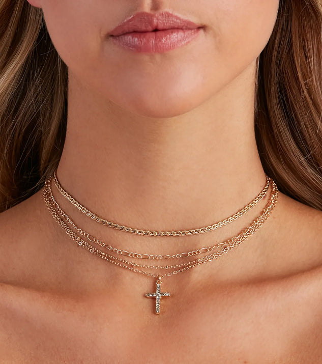 Cross My Heart Rhinestone Choker Set