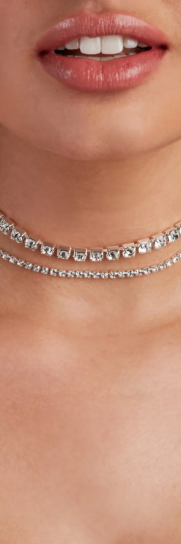 Go Glam Rhinestone Choker Set