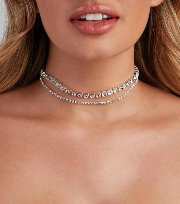 Go Glam Rhinestone Choker Set