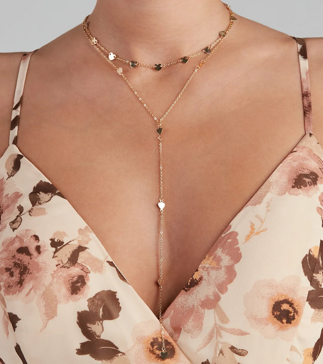 Queen Of Hearts Dainty Lariat Necklace