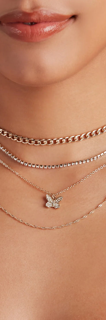 Butterfly Baby Layered Necklace