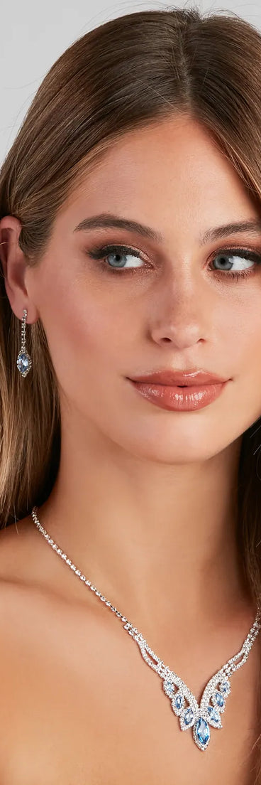 Royal Gems Necklace Earrings Set