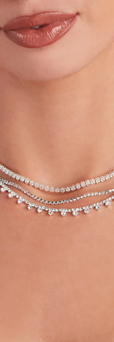 Dreamy Rhinestone Layered Necklace