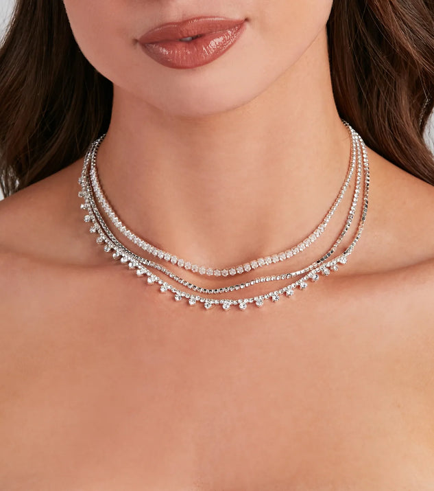 Dreamy Rhinestone Layered Necklace