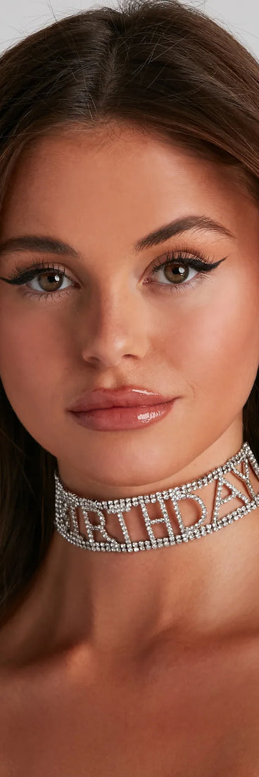 Birthday Rhinestone Choker