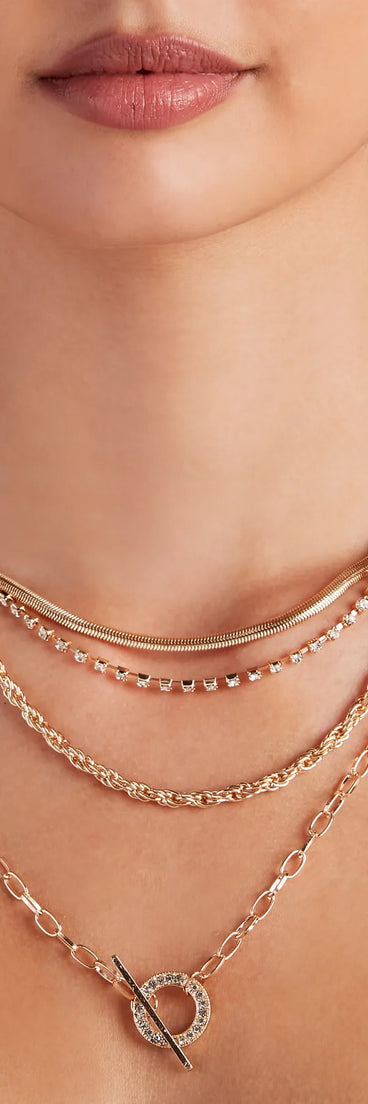 Serious Glam Rhine Layered Necklace