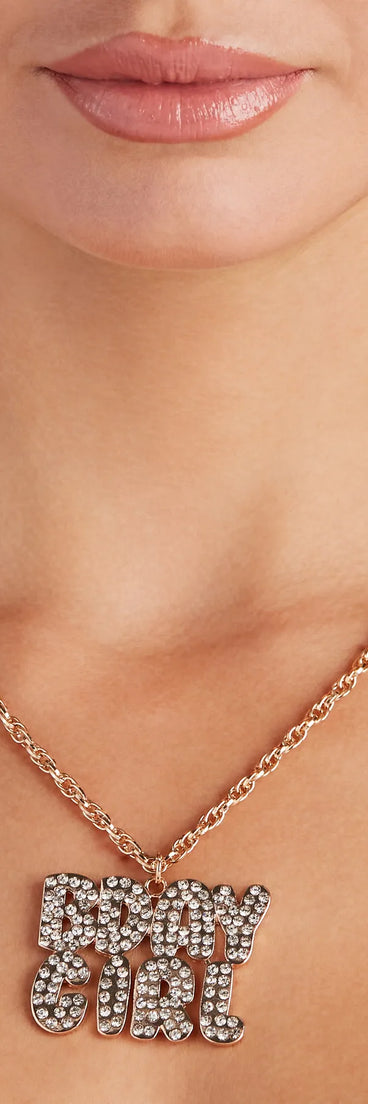 B-Day Girl Rhinestone Necklace