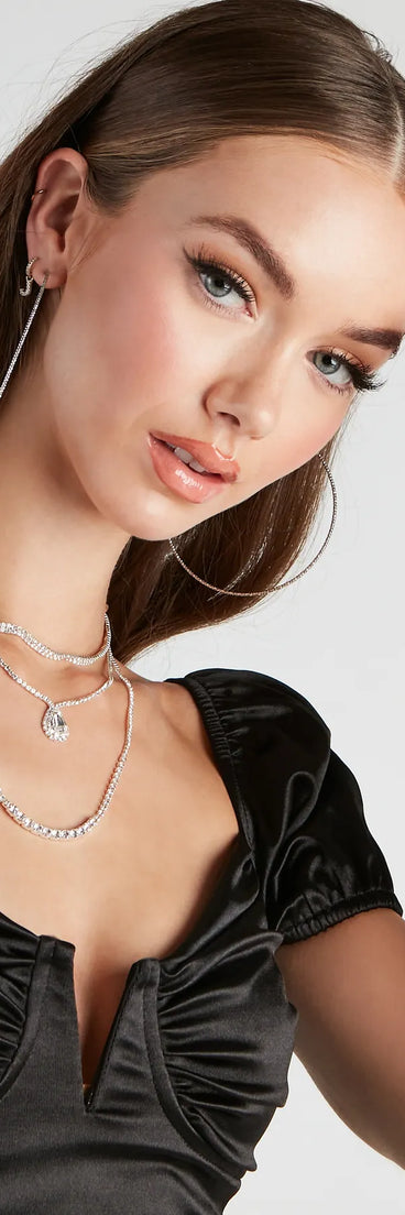 Lovely Chic Rhine Layered Necklace