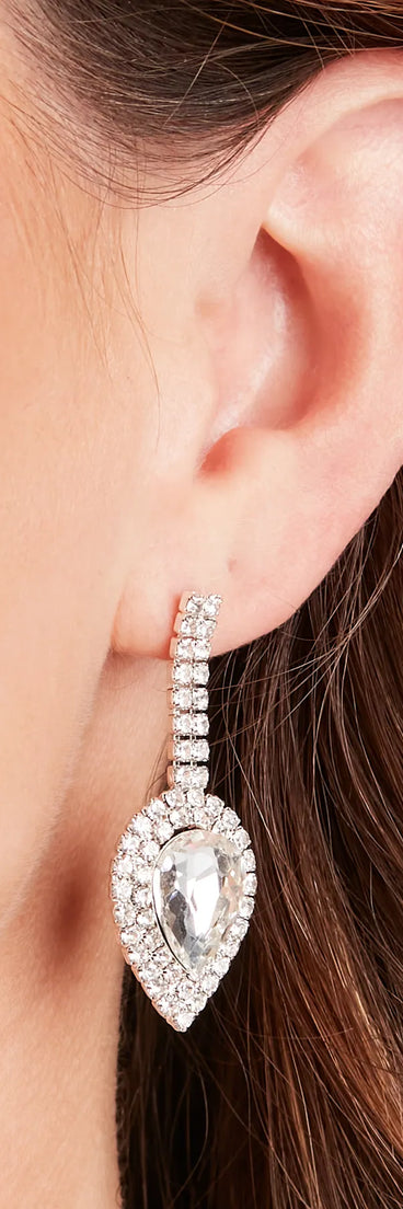 Moment Of Glamour Rhinestone Necklace And Earrings Set