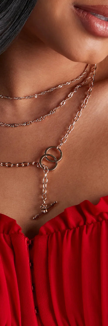 Chic Layered Chain-Link Choker And Collar Necklace