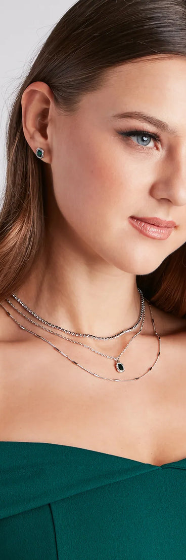 Layered In Chic Necklace And Earrings Set
