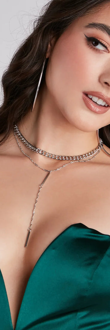 Trendy Layers Choker Lariat Necklace
