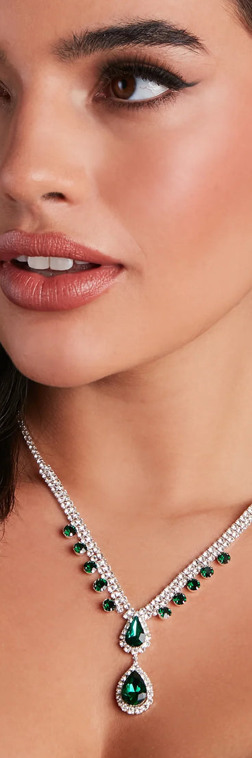 Glamorous Affair Gemstone Necklace And Earrings Set