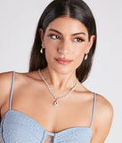 Stunning Glamour Rhinestone Necklace And Earrings Set