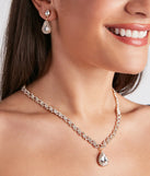 Stunning Glamour Rhinestone Necklace And Earrings Set