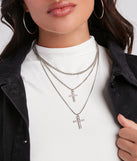 So Blessed Layered Cross Charm Necklace