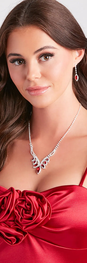 Regal Vibes Gemstone Necklace And Earrings Set