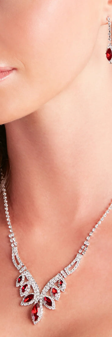 Regal Vibes Gemstone Necklace And Earrings Set