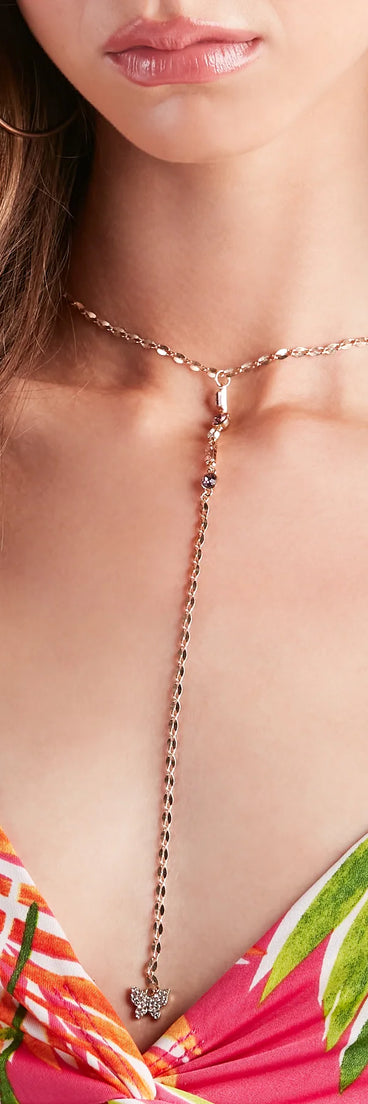 Free Wanderer Butterfly Lariat Necklace