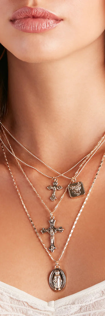 Eternally Chic Layered Cross Necklace