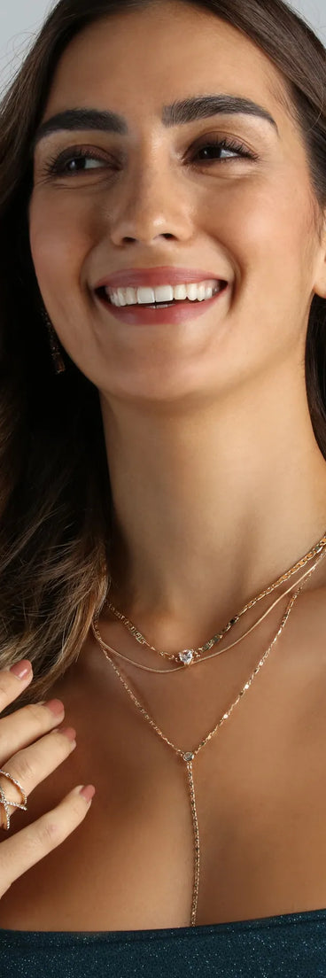 Layered In Chic Style Dainty Chain Lariat Necklace