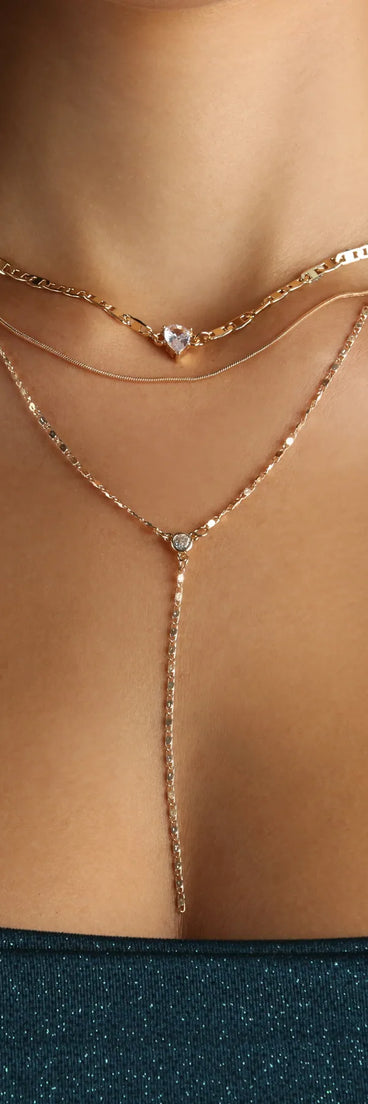 Layered In Chic Style Dainty Chain Lariat Necklace