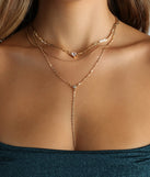 Layered In Chic Style Dainty Chain Lariat Necklace