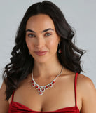 Gorgeous Glamour Gemstone Necklace And Earrings Set