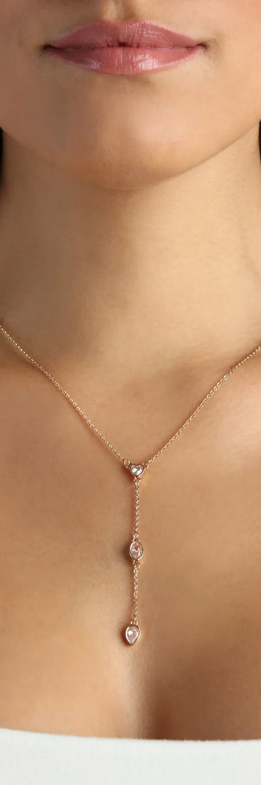 Lasting Impression Rhinestone Charm Lariat Necklace