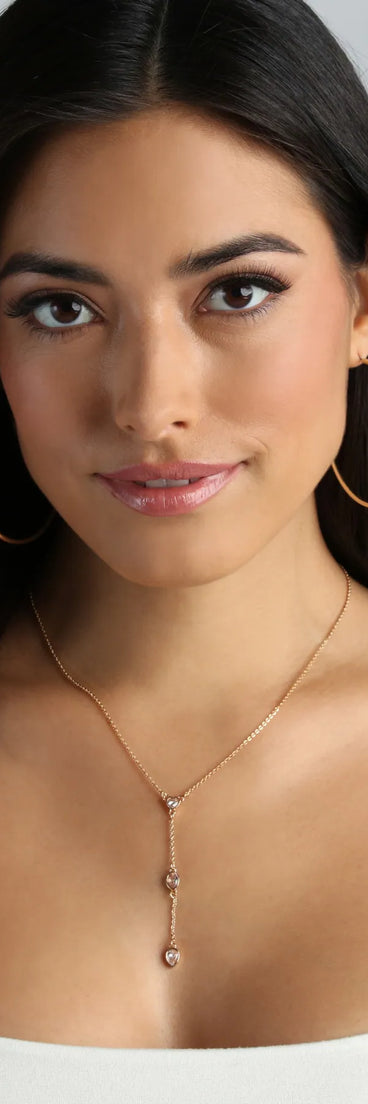 Lasting Impression Rhinestone Charm Lariat Necklace