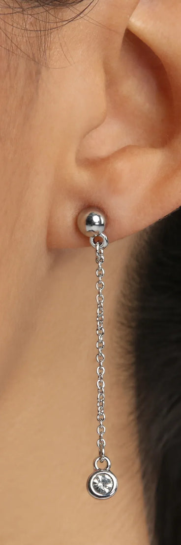 Simple Glam Style Rhinestone Necklace And Earrings Set