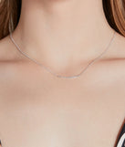 Dainty Bliss Sterling Silver Plated Cubic Zirconia Chain Necklace
