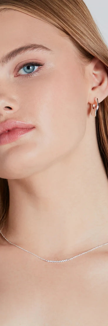 Dainty Bliss Sterling Silver Plated Cubic Zirconia Chain Necklace