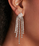 Level Up The Glitz Rhinestone Fringe Necklace And Earrings Set
