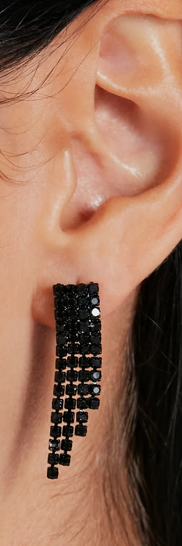 Glamorous Rhinestone Necklace And Earrings Set