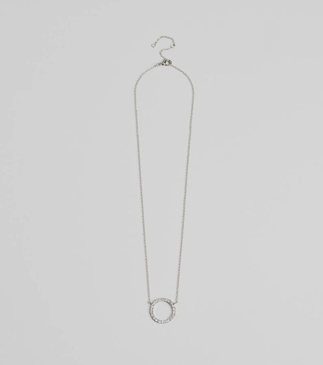 Pretty Shine Cubic Zirconia Circle Pendant Necklace
