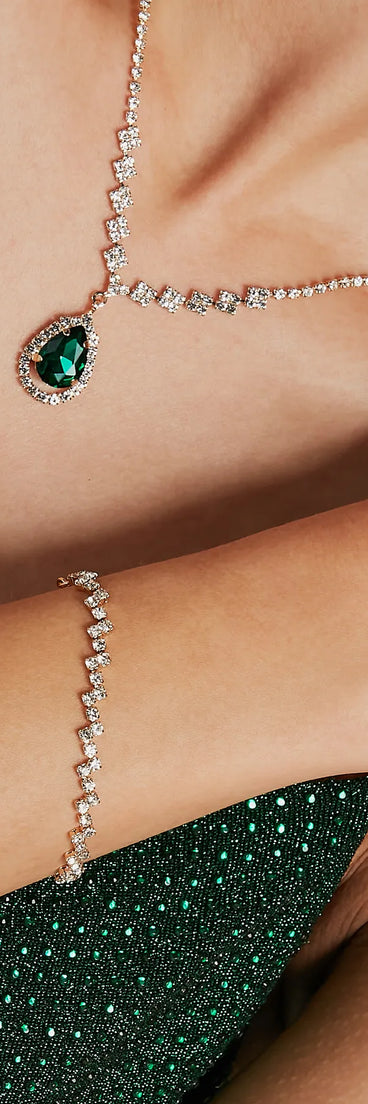 Exude Elegance Rhinestone And Gemstone Jewelry Set