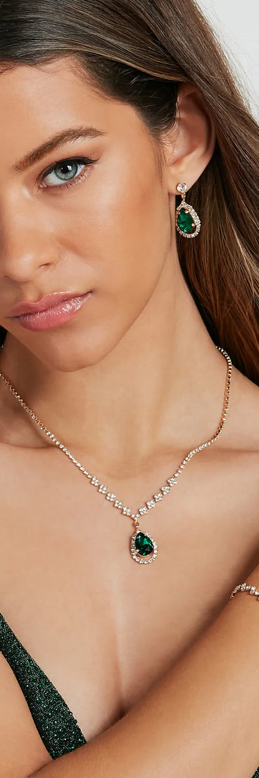 Exude Elegance Rhinestone And Gemstone Jewelry Set