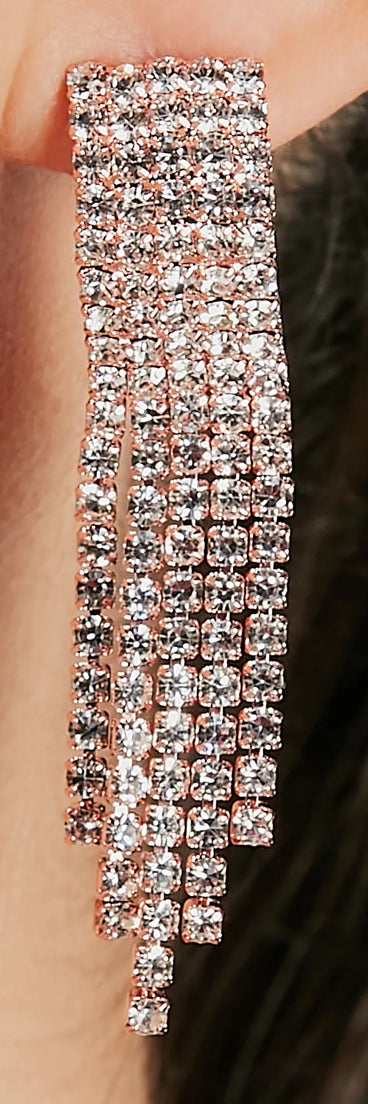 Fancy Soiree Rhinestone Necklace And Earrings Set