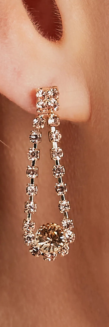 Glam Glimmer Rhinestone Necklace And Earrings Set