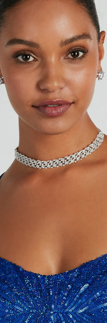 Simply Stunning Rhinestone Choker Necklace