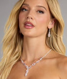 Stunning Glitz Gemstone Necklace And Earrings Set