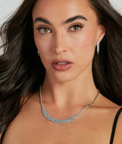 Posh Sparkle Rhinestone Necklace And Earrings Set
