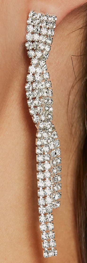 Gorgeous Radiance Rhinestone Choker Necklace And Earrings Set