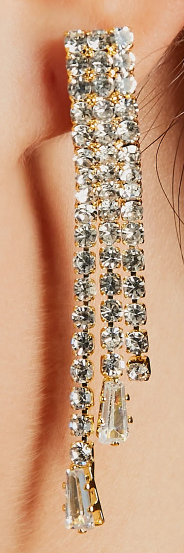 Glam Stunner Rhinestone Necklace And Earrings Set