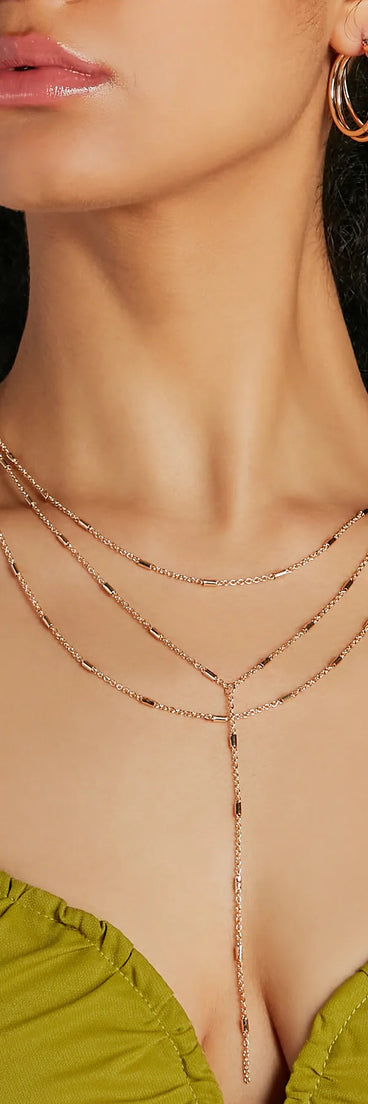 Moment Of Chic Dainty Layered Lariat Necklace